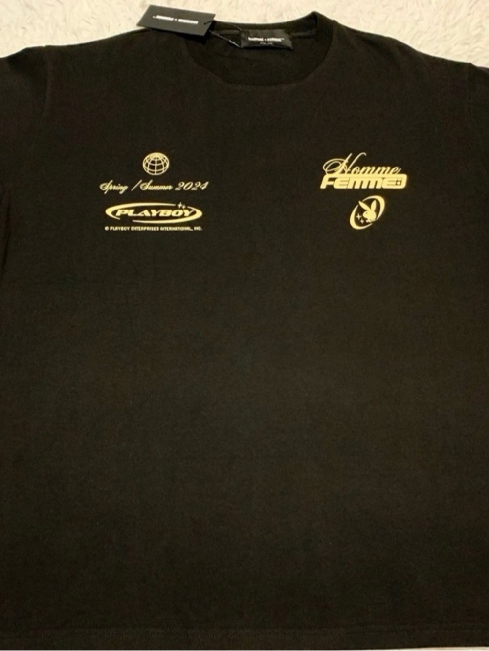 Homme + Femme Spring Summer 2024 Playboy T-Shirt New XL Black